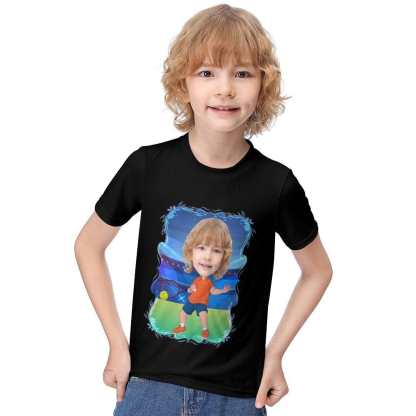 Custom #6-12Y Custom Face Athlete Cute Kid's T-shirt For Boy Girl - YesCustom