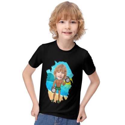 Custom #6-12Y Custom Face Athlete Cute Kid's T-shirt For Boy Girl - YesCustom