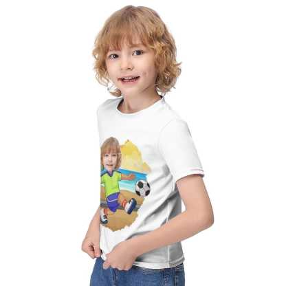 Custom #6-12Y Custom Face Athlete Cute Kid's T-shirt For Boy Girl - YesCustom
