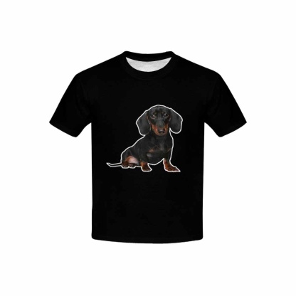 Custom #6-15Y Custom Face Black Kid's All Over Print T-shirt - YesCustom