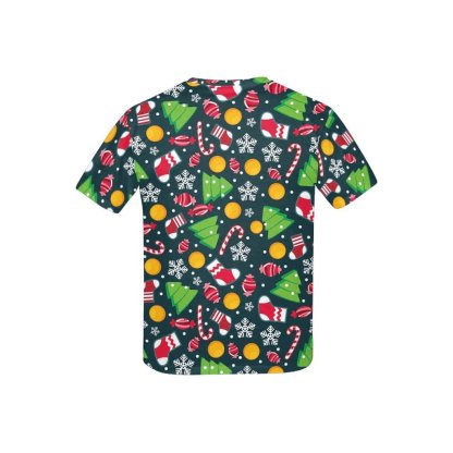 Custom #6-15Y Custom Face Christmas Santa Hat Kid's All Over Print T-shirt - YesCustom