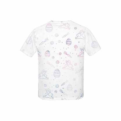 Custom #6-15Y Custom Face Colorful Easter Kid's All Over Print T-shirt - YesCustom