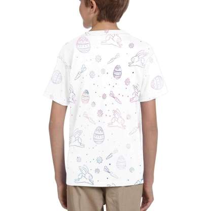 Custom #6-15Y Custom Face Colorful Easter Kid's All Over Print T-shirt - YesCustom