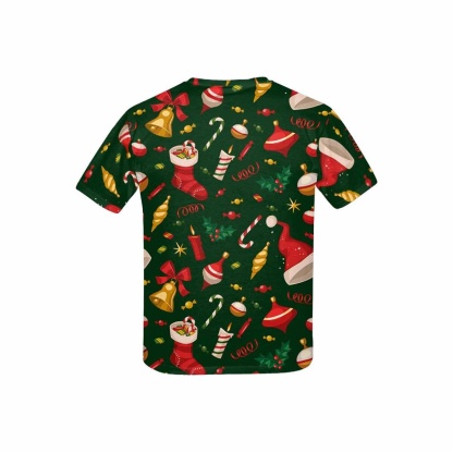 Custom #6-15Y Custom Face Cute Jingle Bells Kid's All Over Print T-shirt - YesCustom