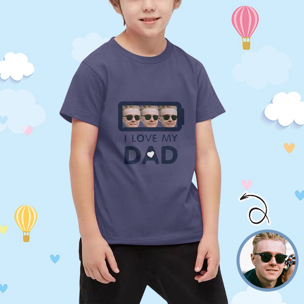 Custom #6-15Y Custom Face Love Dad Kid's All Over Print T-shirt - YesCustom
