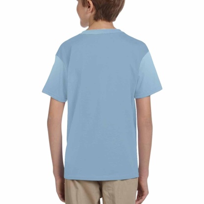 Custom #6-15Y Custom Face Play With Dad Blue Background Kid's All Over Print T-shirt - YesCustom