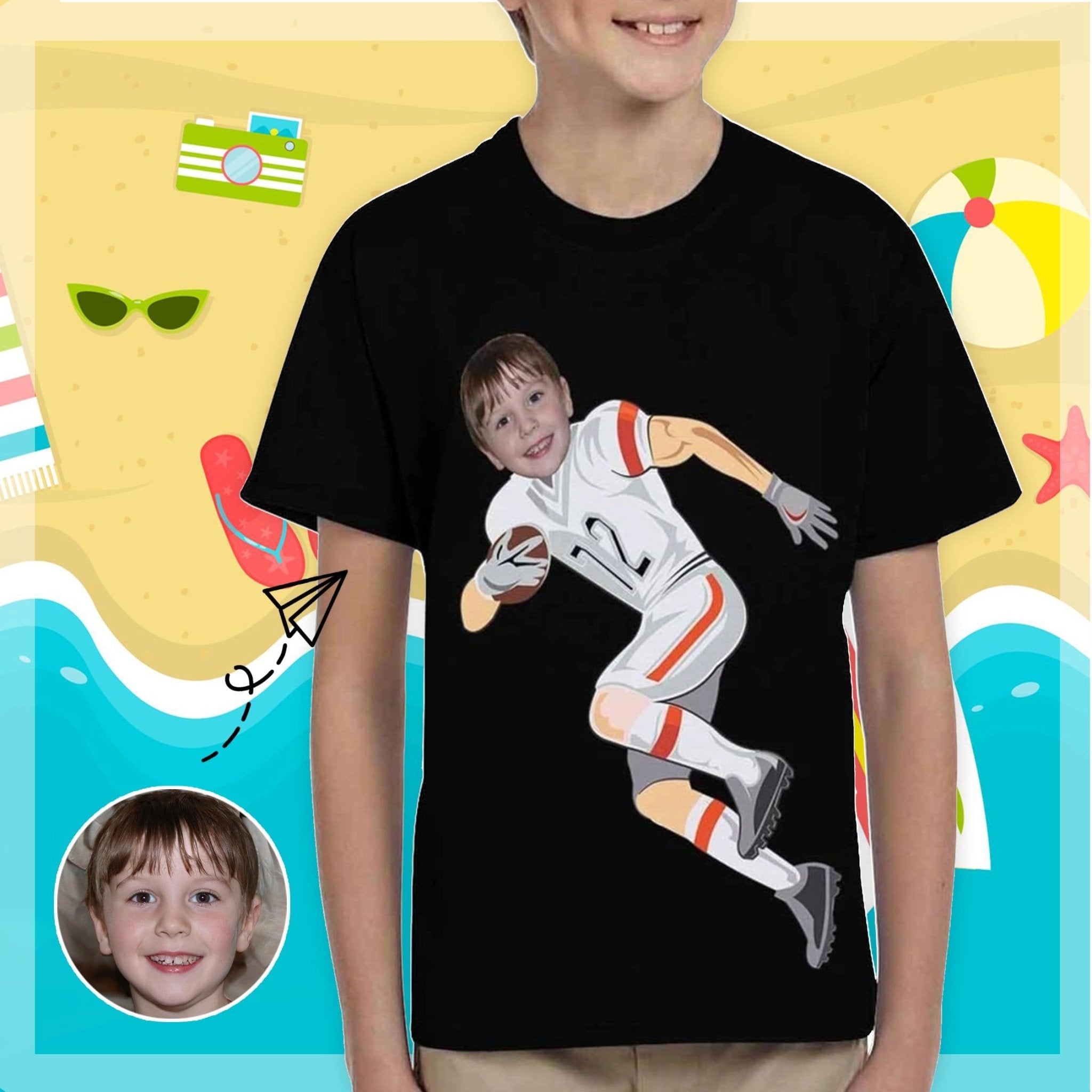 Custom #6-15Y Custom Face Play With Me Kid's T-shirt - YesCustom