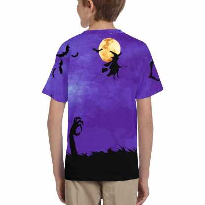 Custom #6-15Y Custom Face Pumpkin Lantern Owl Halloween Kid's All Over Print T-shirt - YesCustom