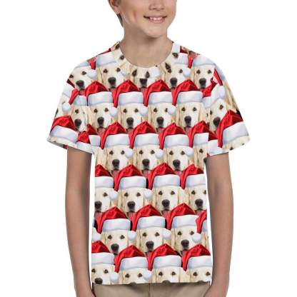 Custom #6-15Y Custom Face Seamless Dog Kid's All Over Print T-shirt - YesCustom