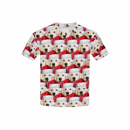 Custom #6-15Y Custom Face Seamless Dog Kid's All Over Print T-shirt - YesCustom