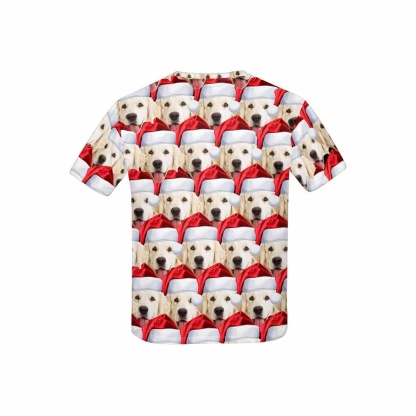 Custom #6-15Y Custom Face Seamless Dog Kid's All Over Print T-shirt - YesCustom