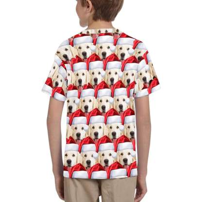 Custom #6-15Y Custom Face Seamless Dog Kid's All Over Print T-shirt - YesCustom