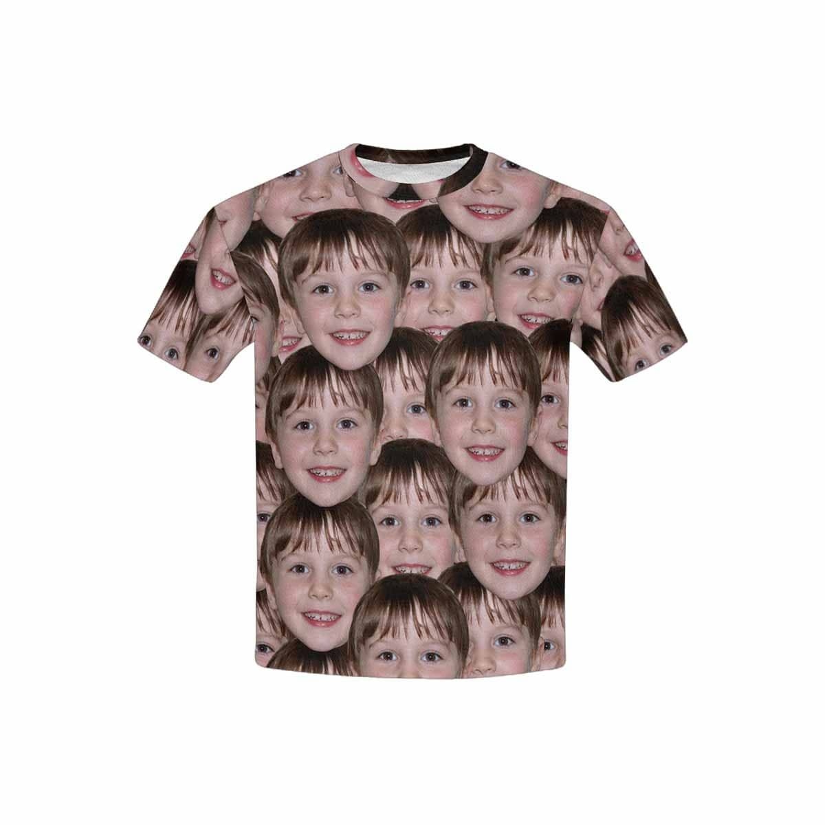 Custom #6-15Y Custom Face Seamless Photo Kid's All Over Print T-shirt - YesCustom