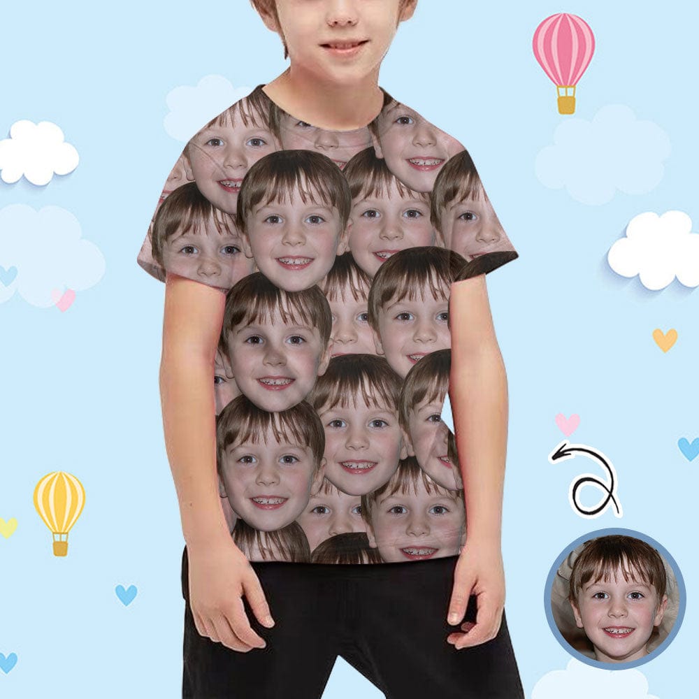 Custom #6-15Y Custom Face Seamless Photo Kid's All Over Print T-shirt - YesCustom