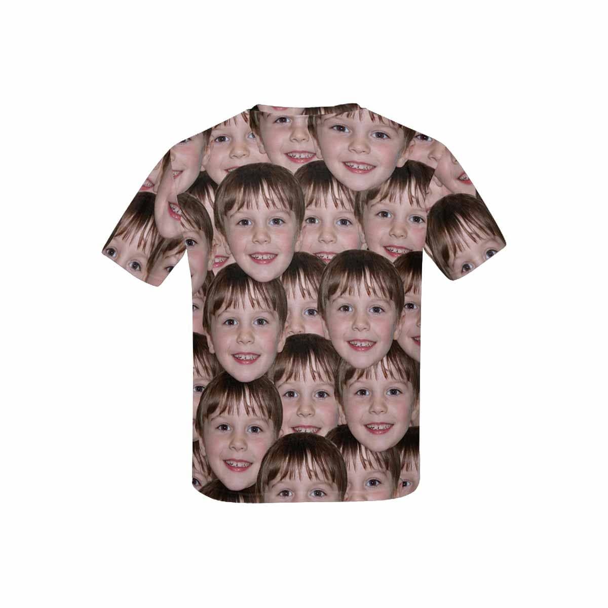 Custom #6-15Y Custom Face Seamless Photo Kid's All Over Print T-shirt - YesCustom