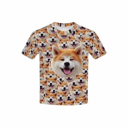 Custom #6-15Y Custom Face Simple Kid's All Over Print T-shirt - YesCustom