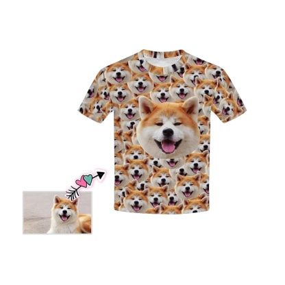 Custom #6-15Y Custom Face Simple Kid's All Over Print T-shirt - YesCustom