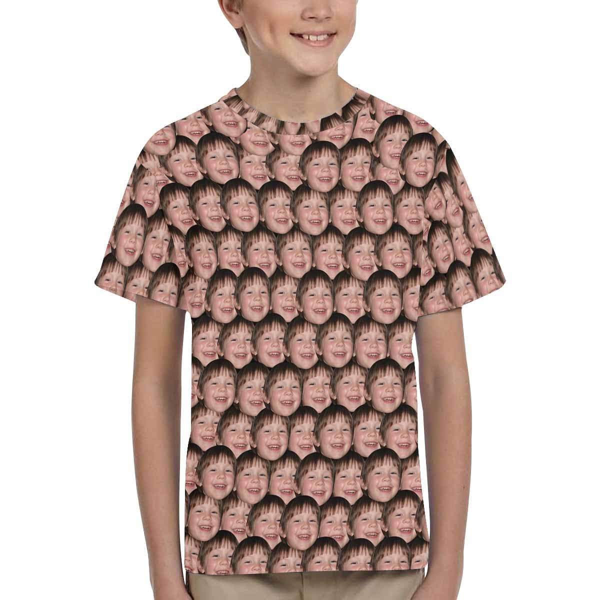 Custom #6-15Y Custom Face Simple Kid's T-shirt - YesCustom