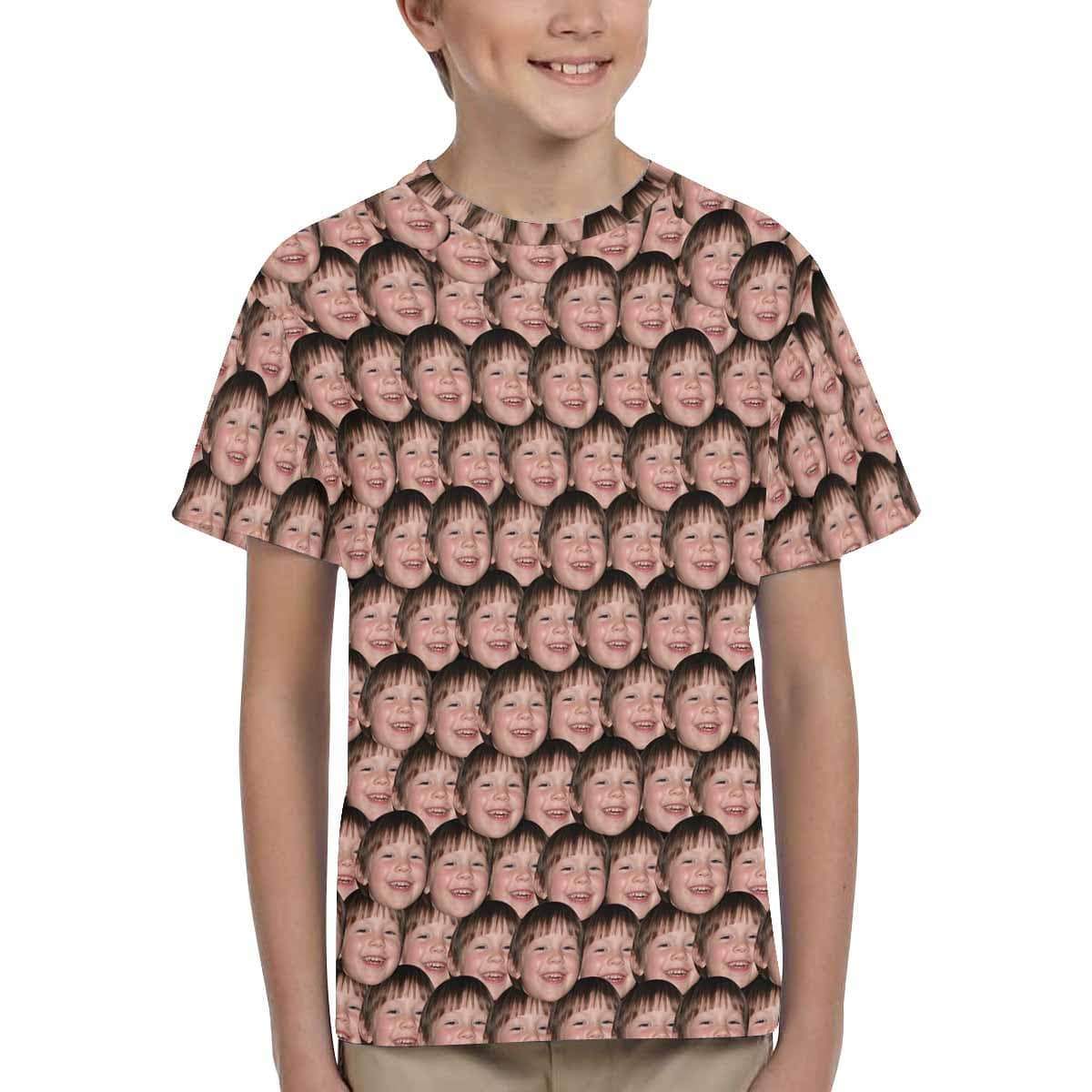 Custom #6-15Y Custom Face Simple Kid's T-shirt - YesCustom
