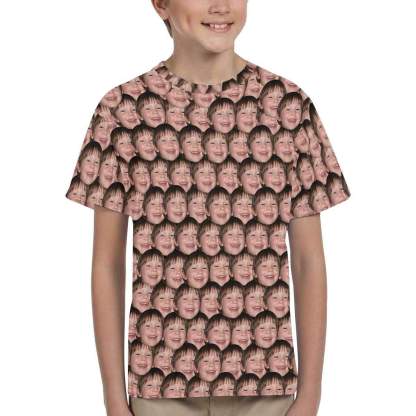 Custom #6-15Y Custom Face Simple Kid's T-shirt - YesCustom