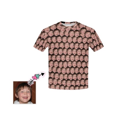 Custom #6-15Y Custom Face Simple Kid's T-shirt - YesCustom