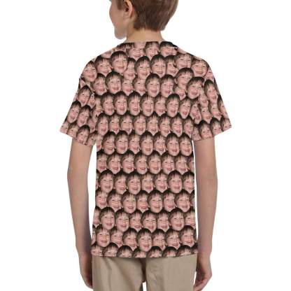 Custom #6-15Y Custom Face Simple Kid's T-shirt - YesCustom