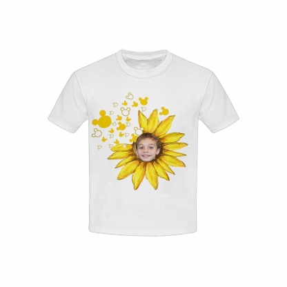 Custom #6-15Y Custom Face Sunflower Kid's All Over Print T-shirt - YesCustom