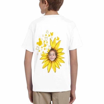 Custom #6-15Y Custom Face Sunflower Kid's All Over Print T-shirt - YesCustom