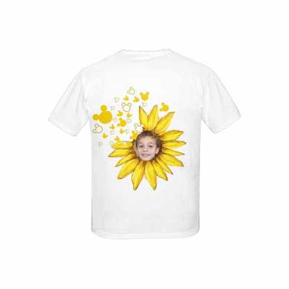 Custom #6-15Y Custom Face Sunflower Kid's All Over Print T-shirt - YesCustom