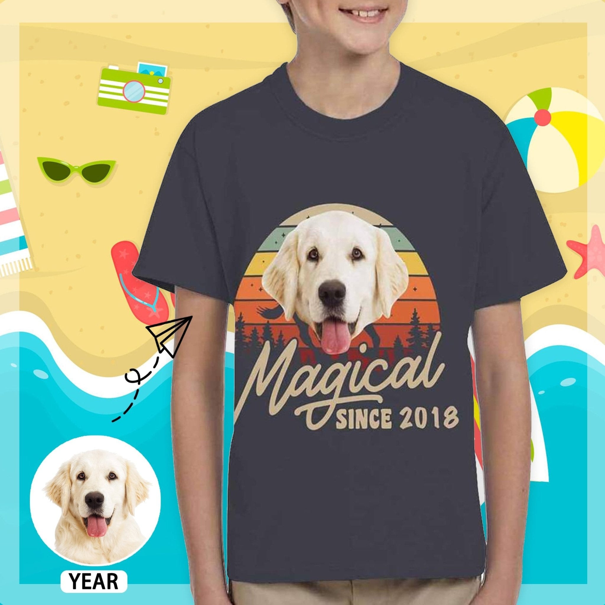 Custom #6-15Y Custom Face&Text Magical Kid's All Over Print T-shirt - YesCustom
