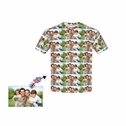 Custom #6-15Y Custom Family Photo Seamless Kid's All Over Print T-shirt - YesCustom
