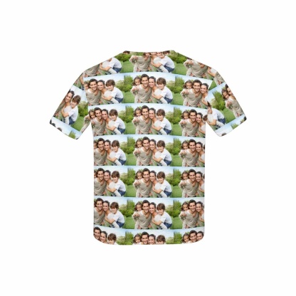Custom #6-15Y Custom Family Photo Seamless Kid's All Over Print T-shirt - YesCustom