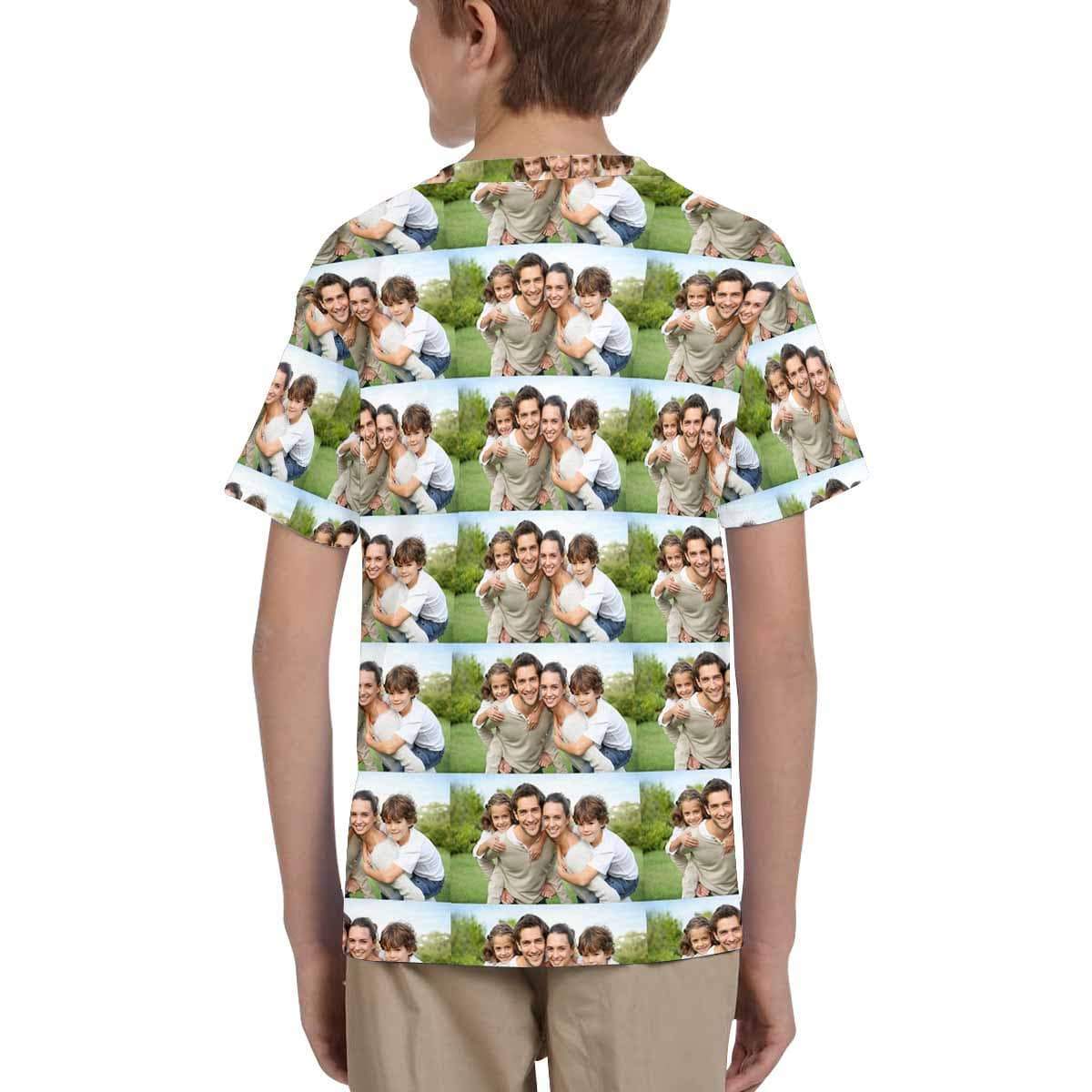 Custom #6-15Y Custom Family Photo Seamless Kid's All Over Print T-shirt - YesCustom