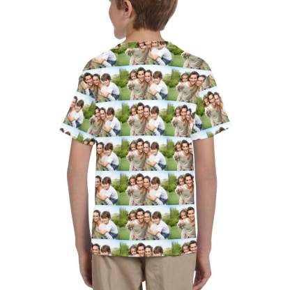 Custom #6-15Y Custom Family Photo Seamless Kid's All Over Print T-shirt - YesCustom