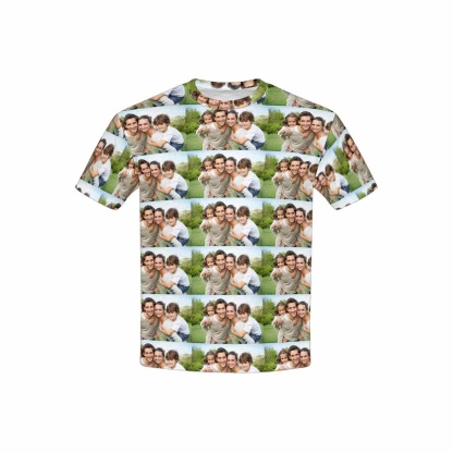 Custom #6-15Y Custom Family Photo Seamless Kid's All Over Print T-shirt - YesCustom