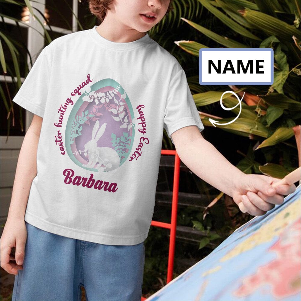Custom #6-15Y Custom Name Happy Easter Kid's All Over Print T-shirt - YesCustom