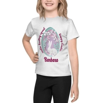 Custom #6-15Y Custom Name Happy Easter Kid's All Over Print T-shirt - YesCustom