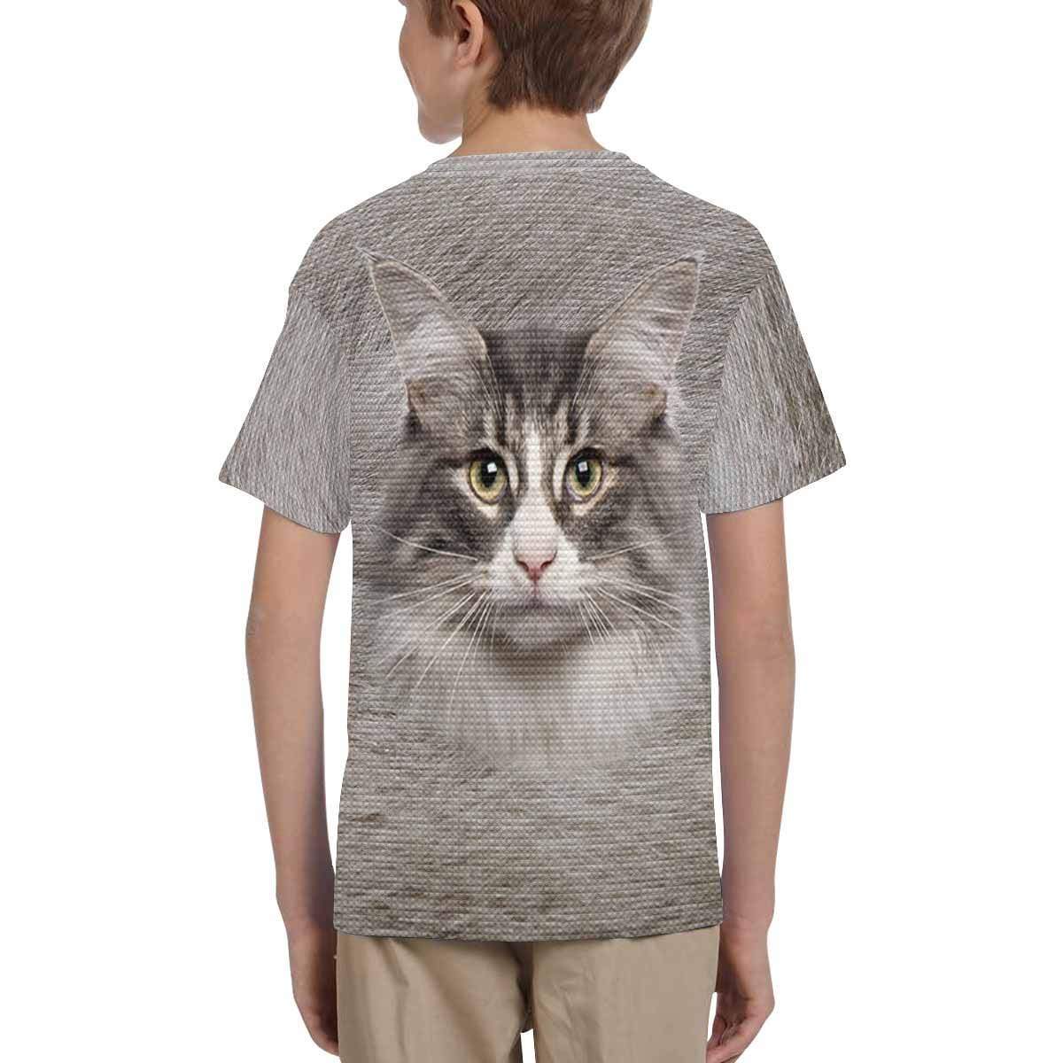 Custom #6-15Y Custom Photo Cute Cat Face Kid's All Over Print T-shirt - YesCustom