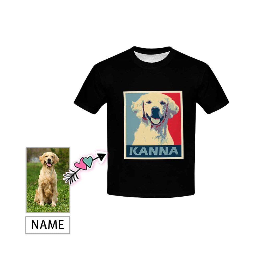 Custom #6-15Y Custom Photo&Name My Pets Kid's All Over Print T-shirt - YesCustom