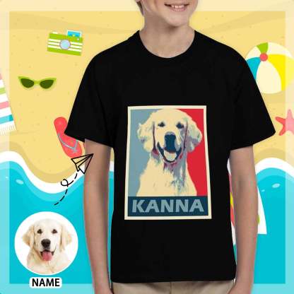 Custom #6-15Y Custom Photo&Name My Pets Kid's All Over Print T-shirt - YesCustom