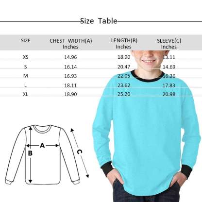 Custom #7-16Y Custom Face Favorite Kids' Rib Cuff Long Sleeve T-shirt - YesCustom