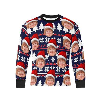 Custom #7-16Y Custom Face Joy Kids' Rib Cuff Long Sleeve T-shirt - YesCustom