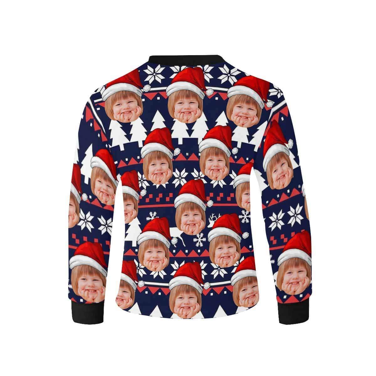 Custom #7-16Y Custom Face Joy Kids' Rib Cuff Long Sleeve T-shirt - YesCustom