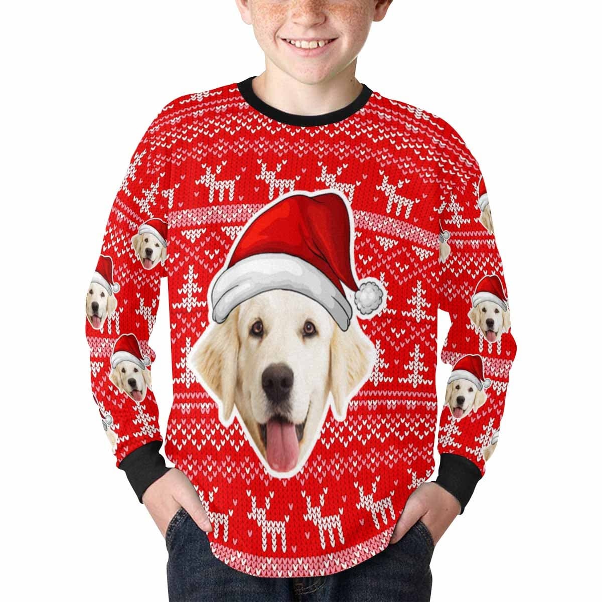 Custom #7-16Y Custom Face Your Love Kids' Rib Cuff Long Sleeve T-shirt - YesCustom