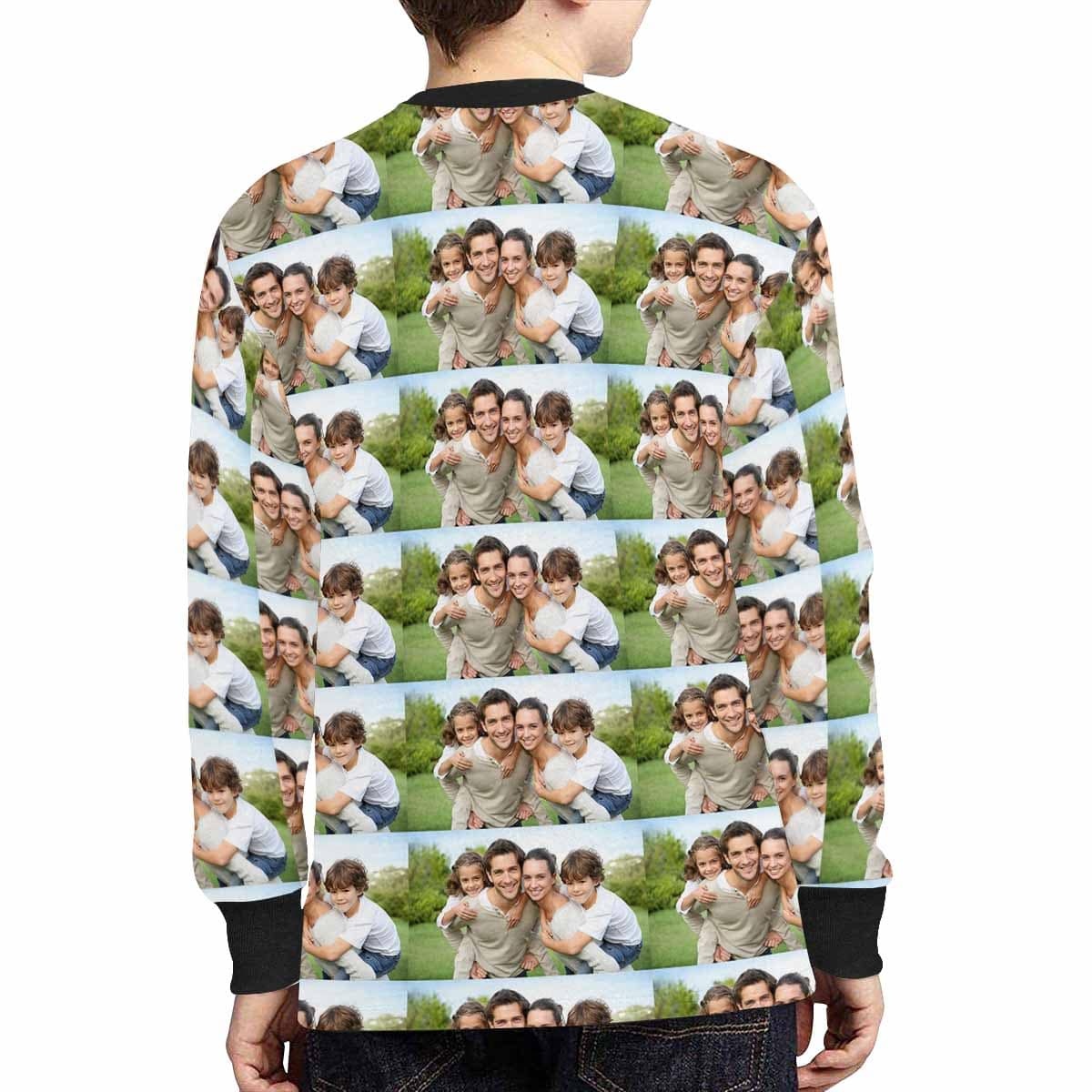 Custom #7-16Y Custom Photo Love Family Kids' Rib Cuff Long Sleeve T-shirt - YesCustom