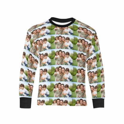 Custom #7-16Y Custom Photo Love Family Kids' Rib Cuff Long Sleeve T-shirt - YesCustom