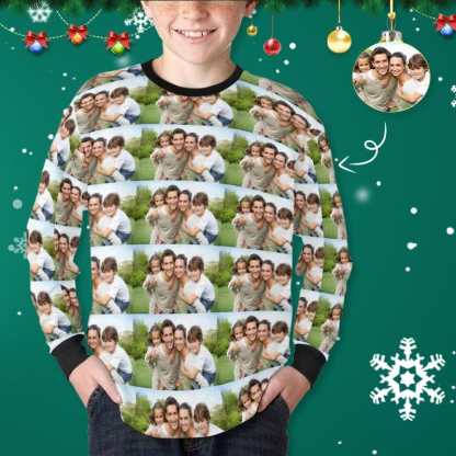 Custom #7-16Y Custom Photo Love Family Kids' Rib Cuff Long Sleeve T-shirt - YesCustom