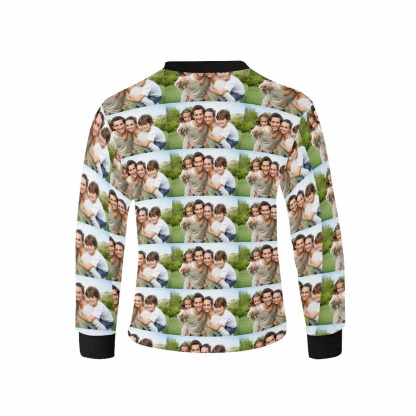 Custom #7-16Y Custom Photo Love Family Kids' Rib Cuff Long Sleeve T-shirt - YesCustom