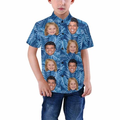 Custom Your Face Personalized Hawaiian Shirts For The Best Father-Son Combination Family Travel On The Beach