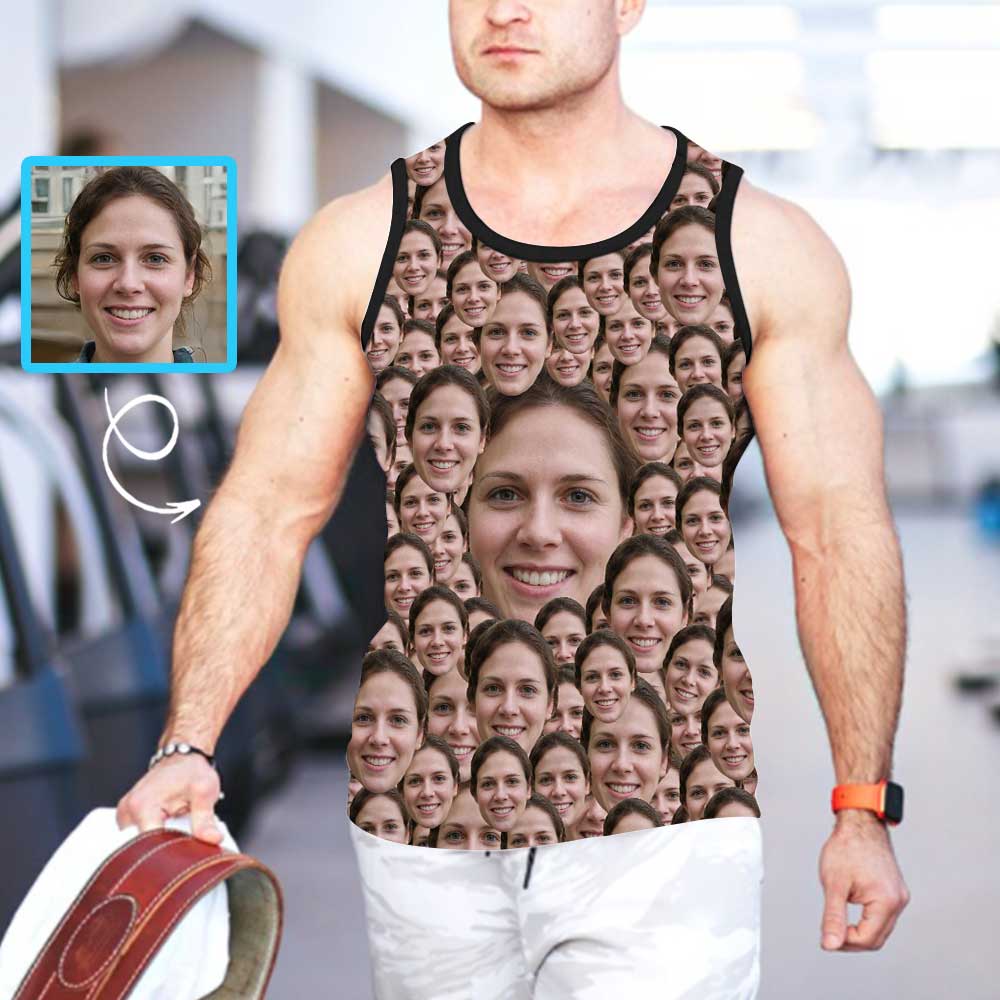 Custom Multi-Face Tank Tops Personalized Men's All Over Print Tank Top